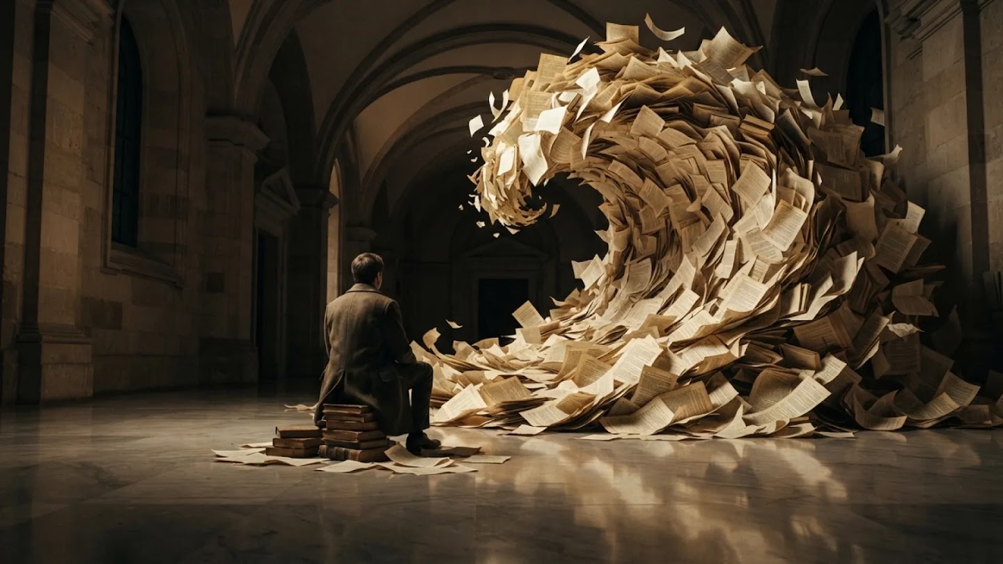 Official DeepMind Nano Banana 2 Lite example image with a cinematic paper wave scene